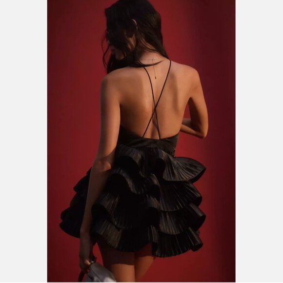 Gorgeous Brand New Sleeveless V-Neck Tiered Mini Dress by Maeve - Picture 6 of 16